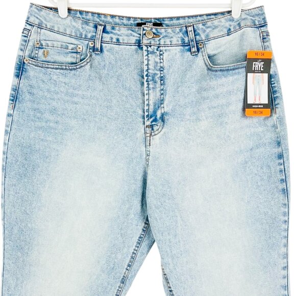 Frye Women's Stretch High-Rise Stevie Blue Cuffed Cropped Jeans Size 16/34 NWT - Picture 3 of 11